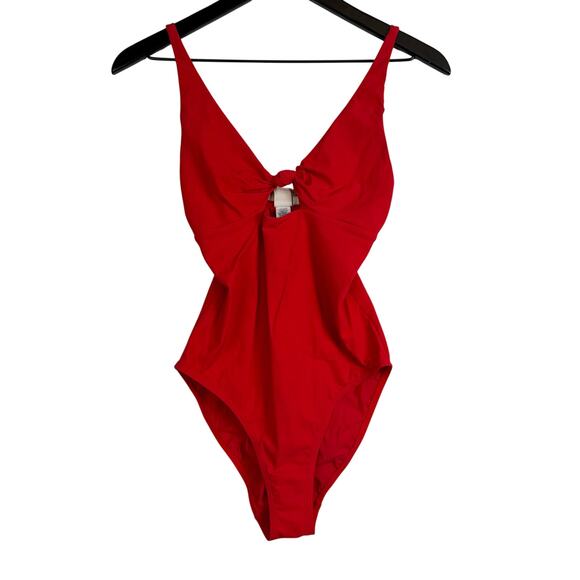 Tory Burch Other - Tory Burch Poppy Red Palma Cut Out One Piece Swim Suit - S